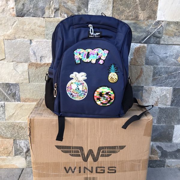 Рюкзак школьный детский с пеналом Wings PATCHES Синий BP_PATCHES_СИНІЙ фото