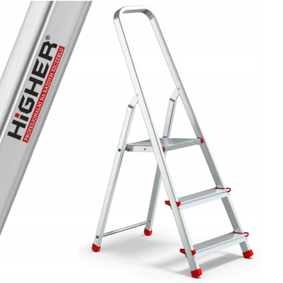 Односторонняя алюминиевая лестница HIGHER 3-ступенчатая 125 кг HIGHER_1Х3 фото