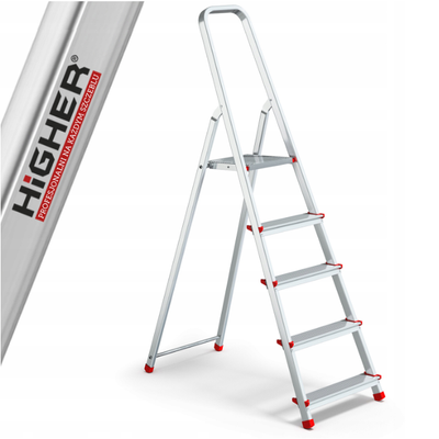 Односторонняя алюминиевая лестница HIGHER 5-ступенчатая 125 кг HIGHER_1Х5 фото