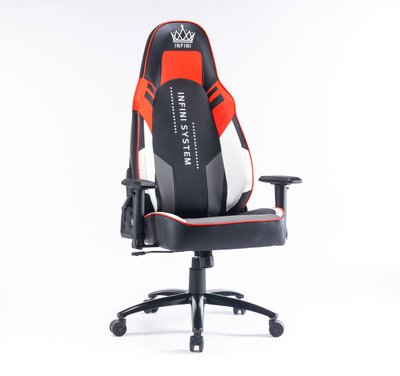 Комп'ютерне крісло Infini System G21 Чорно-біло-червоний G21_ЧОРНО-БІЛО-ЧЕРВОНИЙ фото