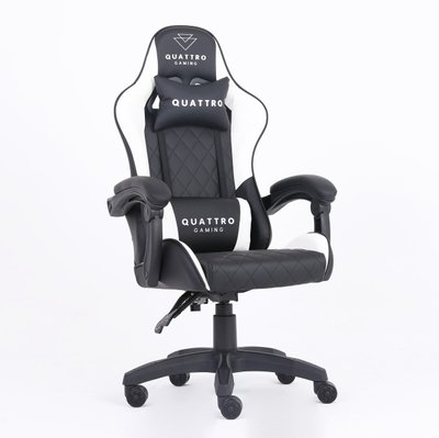 Компьютерное кресло с карбоновыми вставками CARBON Quattro Gaming Черно-белый CARBON_ЧОРНО-БІЛИЙ фото