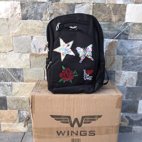 Рюкзак школьный детский с пеналом Wings PATCHES Черный BP_PATCHES_ЧОРНИЙ фото
