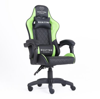 Компьютерное кресло с карбоновыми вставками CARBON Quattro Gaming Черно-зеленый CARBON_ЧОРНО-ЗЕЛЕНИЙ фото