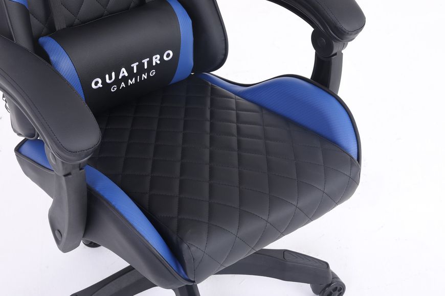 Комп‘ютерне крісло із карбоновими вставками CARBON Quattro Gaming Чорно-синій CARBON_ЧОРНО-СИНІЙ фото