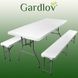Набір садових меблів Gardlov 03257: стіл 180 см + 2 лавки Світло-сірий GARDLOV03257_БІЛИЙ фото 3