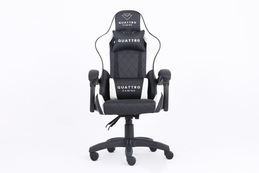 Комп‘ютерне крісло із карбоновими вставками CARBON Quattro Gaming Чорно-білий CARBON_ЧОРНО-БІЛИЙ фото
