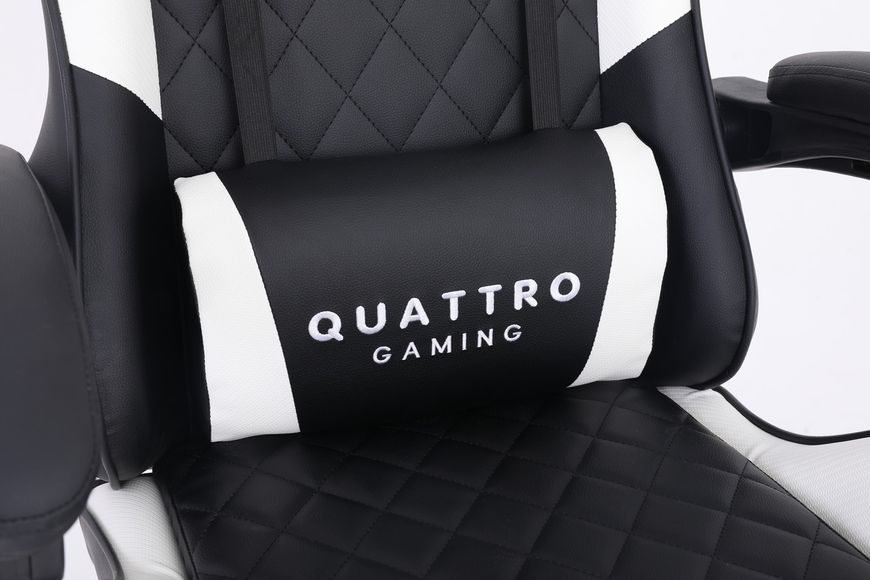 Комп‘ютерне крісло із карбоновими вставками CARBON Quattro Gaming Чорно-білий CARBON_ЧОРНО-БІЛИЙ фото