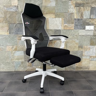 Компьютерное кресло SEWEN YODA Footrest Черно-белый SEWEN_YODA+_ЧОРНО-БІЛИЙ фото